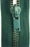 Z3680 45cm Dusky Hunter Green Metal Teeth No.3 Open End Zip - Ribbonmoon