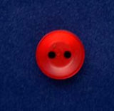 B2640 10mm Poppy Red Pearlised Polyester 2 Hole Button - Ribbonmoon