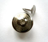 B0042 13mm Gun Metal and Diamante Hammer on Jeans Button with Rivet