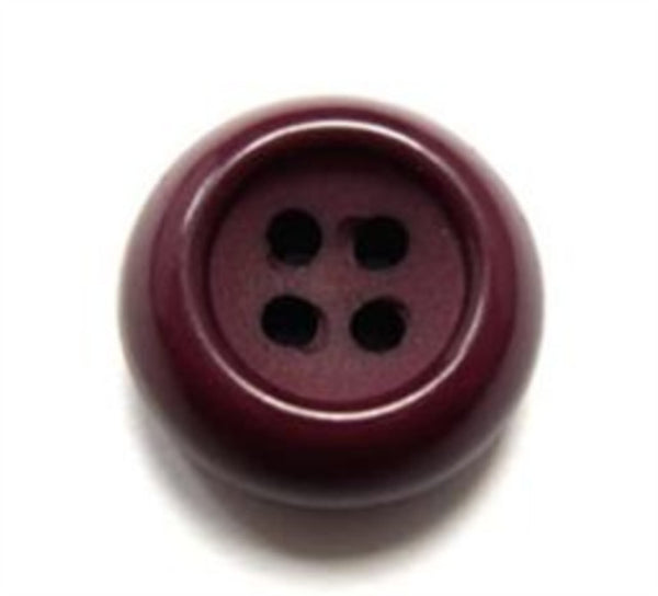 19mm Burgundy Chunky 4 Hole Button, Matte Centre, Gloss Rim – Ribbonmoon