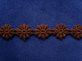 DT33 12mm Chocolate Brown Cotton Daisy Lace Trim - Ribbonmoon