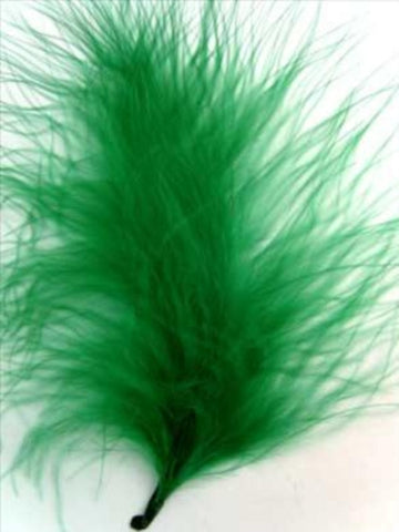 MARAB42 Bottle Green Marabou Feathers, 20 per pack. 10cm x 15cm approx - Ribbonmoon