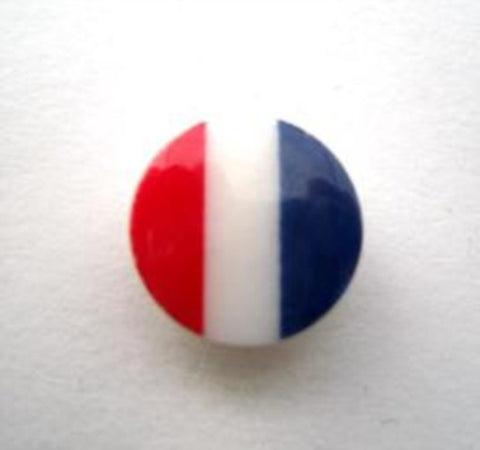 B15065 15mm Red, White and Blue Glossy Shank Button - Ribbonmoon