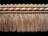 FT1893 3cm Buff Beige,French Beige and Cream Cut Fringe on a Corded Braid - Ribbonmoon