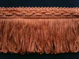 FT1273 58mm Dusky Apricot Looped Fringe on a Decorated Braid - Ribbonmoon