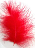 MARAB33 Red Marabou Feathers, 20 per pack. 10cm x 15cm approx - Ribbonmoon