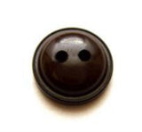 B7494 13mm Dark Chocolate Brown Domed Centre Gloss 2 Hole Button - Ribbonmoon