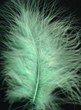 MARAB41 Mint Green Marabou Feathers, 20 per pack. 10cm x 15cm approx - Ribbonmoon