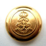 B6701 20mm Gold Metal Blazer Shank Button, Coat of Arms Design - Ribbonmoon