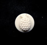 B12991 12mm Matt White Pineapple Design Novelty Shank Button - Ribbonmoon
