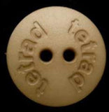 B1787 22mm Fawn Beige Matt 2 Hole Button, Lettered "tetrad" - Ribbonmoon