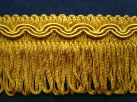 FT803 41mm Dull Old Gold Looped Fringe on a Decorated Braid