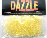 BEAD27 1.5mm Cream Lined Lemon Glass Rocialle Beads, size 10/0 - Ribbonmoon