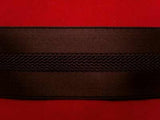 FT936 37mm Dark Brown Satin Braid with a Translucent Matt Mesh Centre Stripe - Ribbonmoon