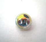 B15381 11mm Clear Glass Effect Shank Button with a Metallic Iridescence - Ribbonmoon