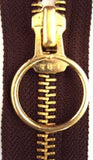 Z2755 30cm Dark Brown No.5 Closed End  Zip with Brass Teeth - Ribbonmoon