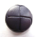 B11909 20mm Pastel Black Currant Leather Effect "Football" Shank Button