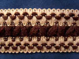 FT1018 47mm Dark Brown and Cream Ecru Woolly Braid - Ribbonmoon