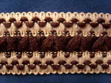 FT1018 47mm Dark Brown and Cream Ecru Woolly Braid - Ribbonmoon