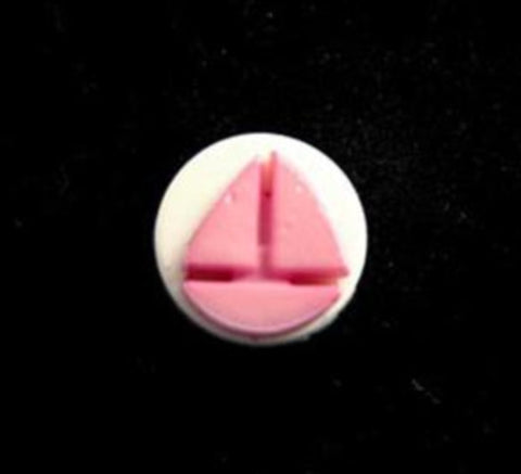 B12147 12mm Hot Pink Boat Design Novelty Shank Button - Ribbonmoon