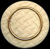 B11064 32mm Cream Textured Button with a Hole Built into the Back - Ribbonmoon