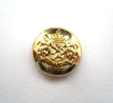 B14486 15mm Gilded Gold Poly Shank Button, Coat of Arms Design - Ribbonmoon