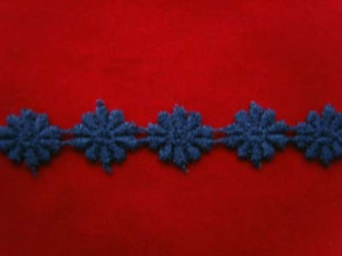 DT32 12mm Pale Navy Cotton Daisy Lace Trim - Ribbonmoon