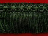 FT594 5cm Forest and Leaf Green Cut Fringing on a Decorated Braid