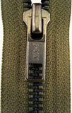 Z3936 60cm Army Green Brass Teeth No.5 Open End Zip - Ribbonmoon