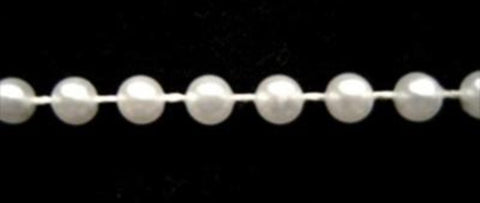 PT23 4mm Pearl White Strung Pearl / Bead String Trimming - Ribbonmoon