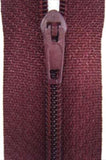 Z3154C 18cm Maroon Nylon No.3 Pin Lock Closed End Zips - Ribbonmoon