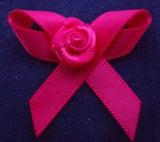 RB048 Shocking Pink 7mm Satin Rose Bow by Berisfords - Ribbonmoon