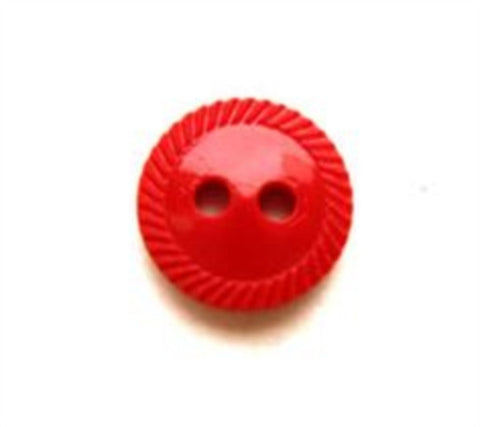 B8065 11mm Poppy Red Nylon Mill Edge 2 Hole Button - Ribbonmoon