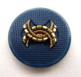 B14632 20mm Pale Navy and Gilded Gold Poly Shank Button - Ribbonmoon