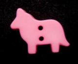 B8521 18mm Pink Dog Shape Gloss Novelty 2 Hole Button
