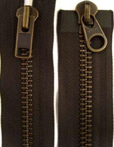 Z3238 61cm English Forest Green YKK Double Ended Zip, Brass Teeth No.10