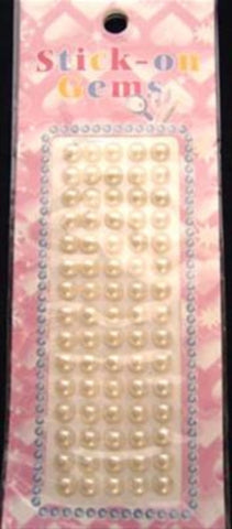 STICKJEWEL41 6mm Pearl Half Ball Self Adhesive Bead Stones - Ribbonmoon
