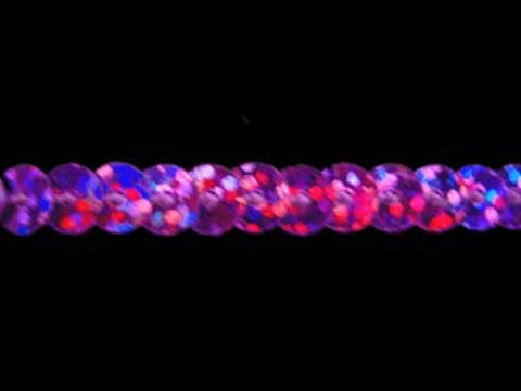 SQC09 6mm Purple Hologram Strung Sequins - Ribbonmoon