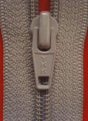 Z2418 YKK 58cm Mid Grey Nylon No.5 Open End Zip - Ribbonmoon