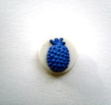 B12928 12mm Royal Blue Matt Pineapple Design Novelty Shank Button - Ribbonmoon