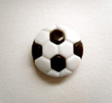 B13042 14mm Black and White Football Design Novelty Shank Button - Ribbonmoon