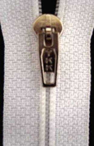 Z3803 YKK 20cm White Pin Lock No.2 Closed End Zip - Ribbonmoon