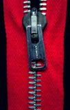 Z0898 64cm Deep Red Metal Teeth No.5 Open End Zip - Ribbonmoon