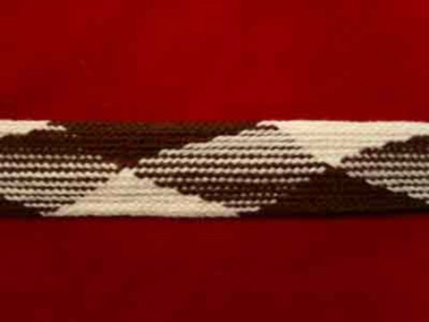 FT1532 25mm Dark Brown and Ivory Soft Braid - Ribbonmoon