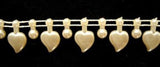 PT56 13mm Cream Love Heart Strung Pearl, Bead String Trimming - Ribbonmoon