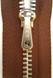 Z3758 YKK 20cm Brown Pin Lock No.3 Closed End Zip with Metal Teeth - Ribbonmoon