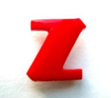 B7113 13mm Letter Z Alphabet Shank Button Red
