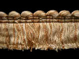 FT1517 28mm Pale Beige and Fawn Beige Cut Ruched Fringing - Ribbonmoon