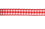 RSK04 10mm Red Gingham Self Adhesive Backed 3 Metre Roll Ribbon