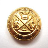 B15050 19mm Gold Metal Alloy Domed Coat of Arms Design Shank Button - Ribbonmoon